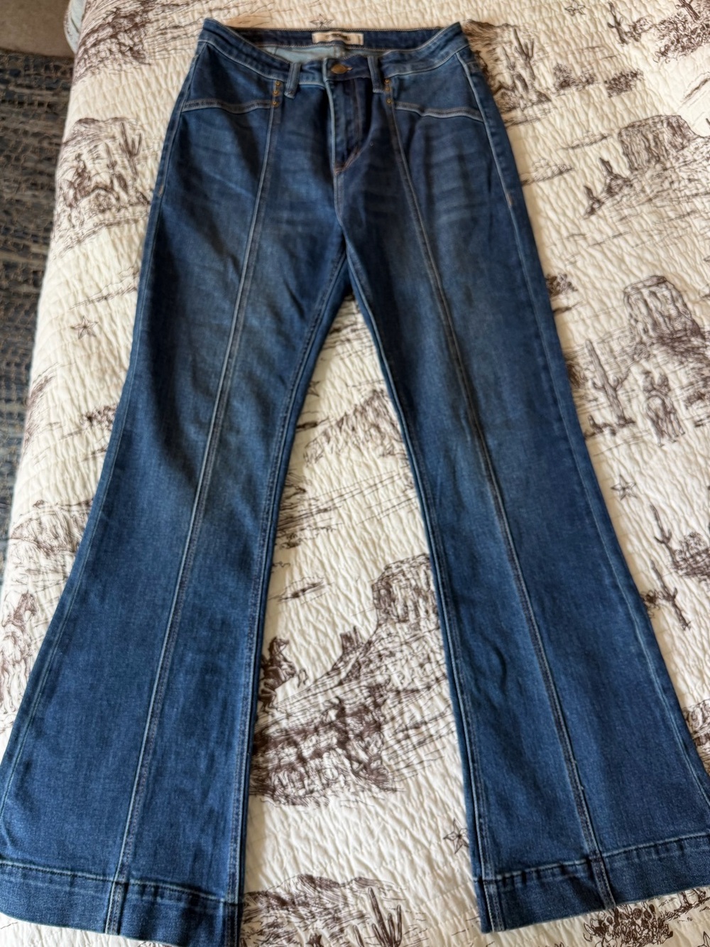 Rock & Roll Cowgirl Dark Blue Flare Jeans